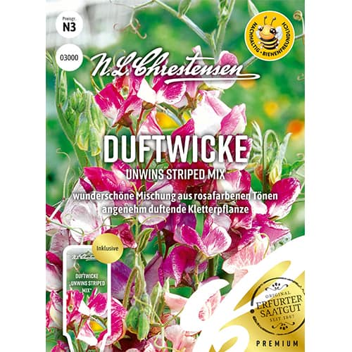 Dišeči grahor Unwins Striped - večbarvna mešanica slika 1 članek 87809